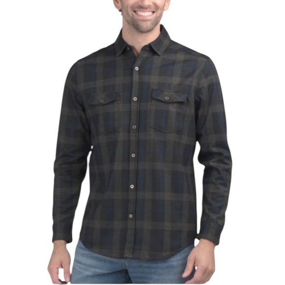 Age Of Wisdom Other - Age of Wisdom Plaid Flannel Stretch Knit Shirt With Two Chest Pockets XL